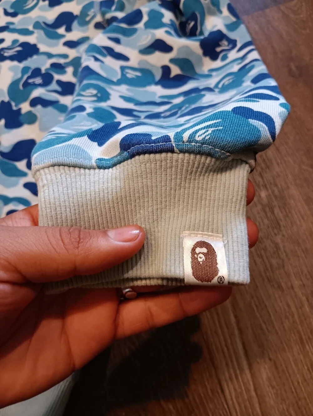 BAPE ABC Camo Shark WGM Full Zip Hoodie Blue | A Bathing Ape Sz L